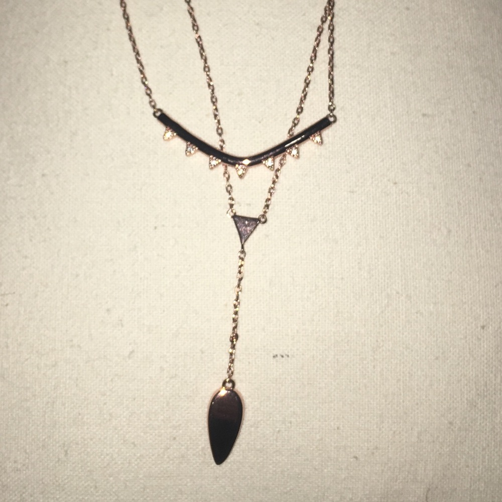Stella & Dot Rose Gold Tiered Lariat Necklace